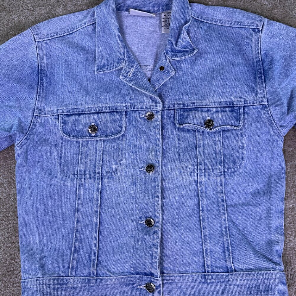 Arizona Jean Company Women's Denim Jean Jacket Size Large 14 Light Blue VTG E832 - Picture 4 of 10
